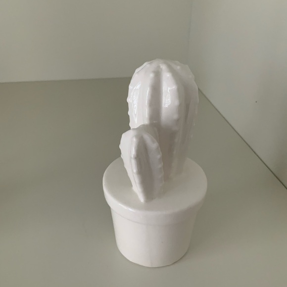 Decorative Ceramic White Small Sculpture Figurines Cactus’s Duo 6” X 2 Like New - Picture 3 of 7